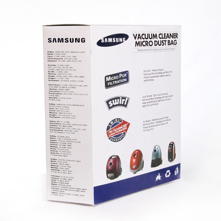 پاکت جاروبرقی مدل Micro کد B- Samsung بسته 5 عددی مناسب برای جارو برقی سامسونگ