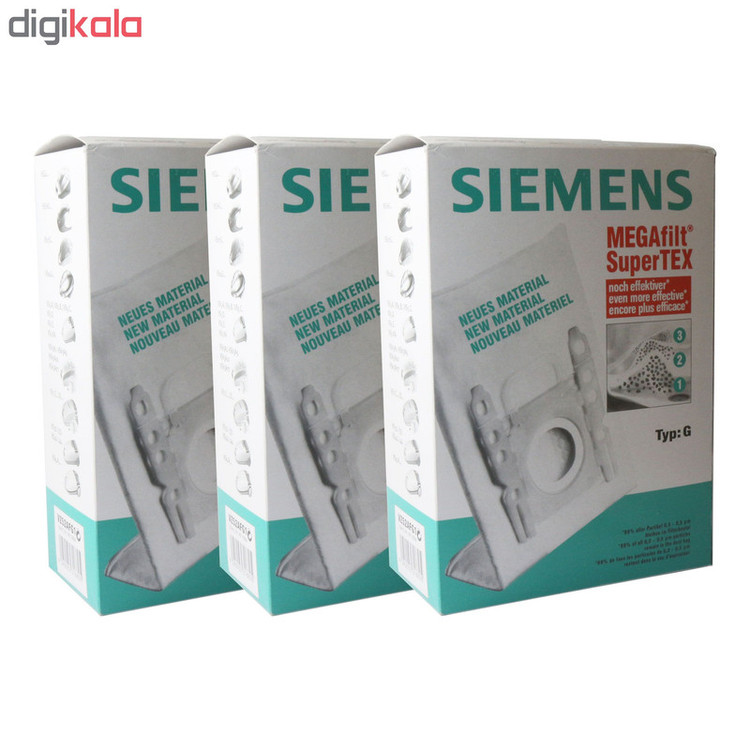 کیسه جاروبرقی مگافیلت مدل 101001G بسته 3 عددی مناسب برای جاروبرقی های بوش و زیمنس